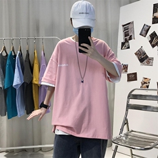 XZ115A-T06200克纯棉男女字母印花大码S-5XL10色T恤衫圆领半袖，男装T恤，星座115A-3