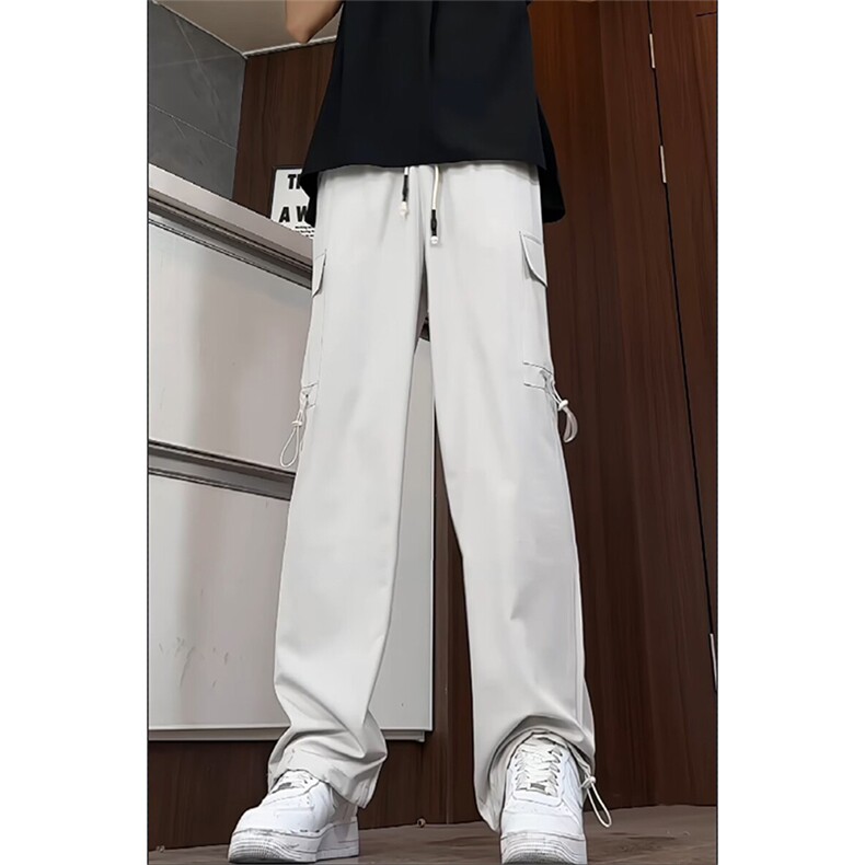 K9076/特P35冰丝工装裤子男士痞帅大码抽绳休闲长裤速干裤控68,男装休闲裤,电商A141