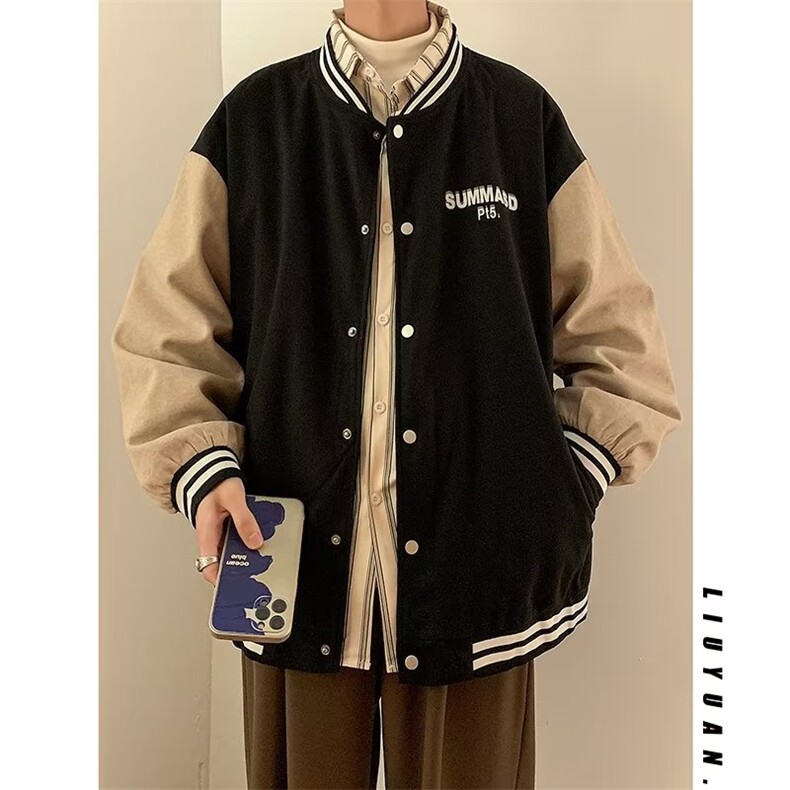 春季男士新款外套2023夹克潮流帅气宽松棒球服JK07504-P55,男装夹克,星座308B-1