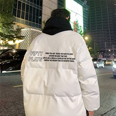 港风23新款冬季时尚百搭字母印花棉服外套MY6453P115控158，男装棉衣，电商A268A