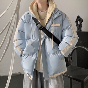 现货 抖音得物供视频 三防加厚羽绒假两件连帽棉衣外套棉服MY8082图片