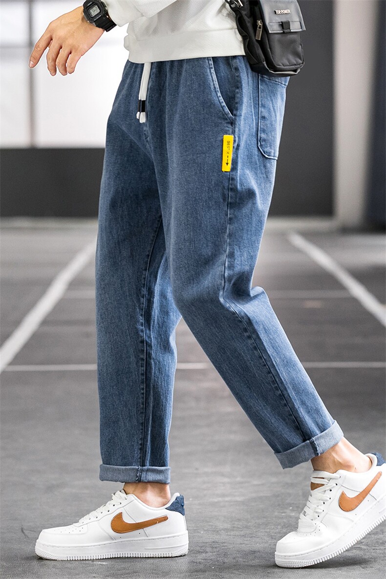 牛仔裤男秋季ns潮牌直筒韩版潮流百搭休闲长裤宽松九分902,男装牛仔裤,电商A318