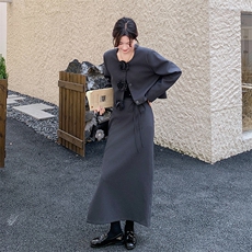 新品现货韩系立体花西装半裙套装F565-P165-K228，女装套装/套裙，2C255