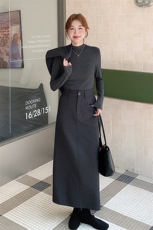 小香风显瘦马甲套装裙女2025春秋季新款法式气质收腰半身裙三件套，女装套装/套裙，2C015
