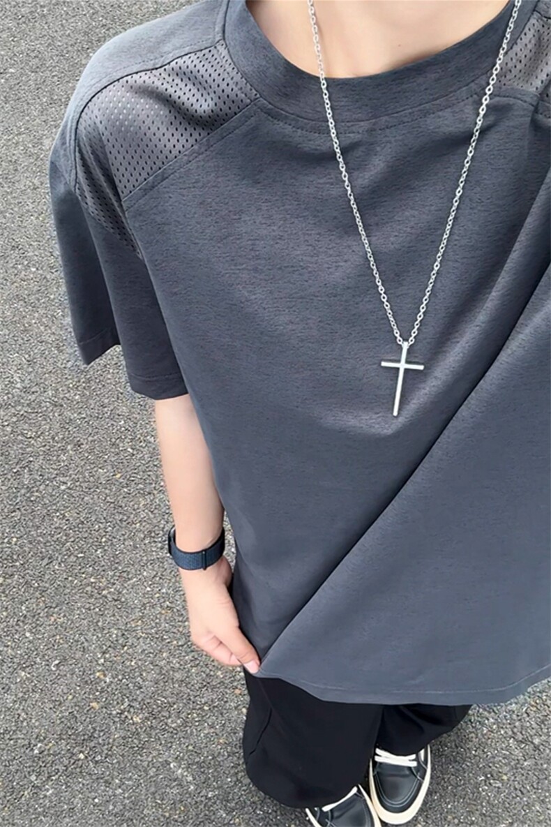 网眼透气冰丝短袖t恤男生夏季美式运动健身跑步潮牌潮流半袖体恤T,男装T恤,电商A022