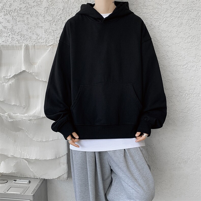 灰色cleanfit男生短款卫衣美式重磅连帽大帽衫廓形外套潮WY004P48,女装短外套,电商B312