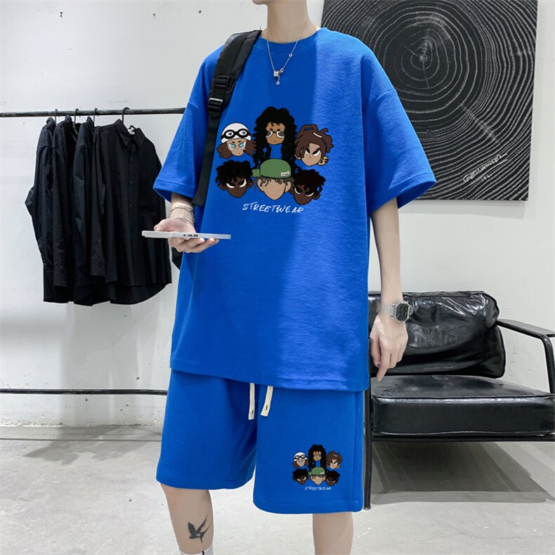 ！2023夏季潮牌男士短袖T恤套装学生一套衣服TZH07P50,男装T恤,电商B220