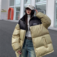 EQ337撞色面包服冬季加厚棉衣外套女港风字母印花棉服2024新款，女装棉衣/棉服，电商C306-1