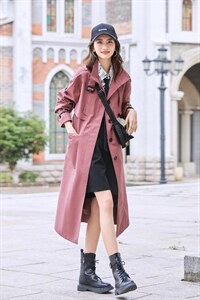 21C15#帅气时尚休闲风衣，简约挺立的领型设计。,女装风衣,杰菲娜(6F)