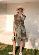 春夏披肩连件套连衣裙，女装连衣裙，H101