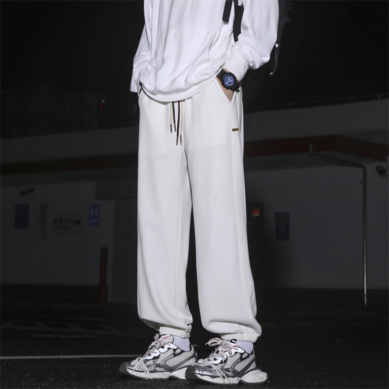直筒裤子新款阔脚卫裤宽松挺括运动休闲裤垂感百搭裤K955-特批-32,男装休闲裤,星座718-1
