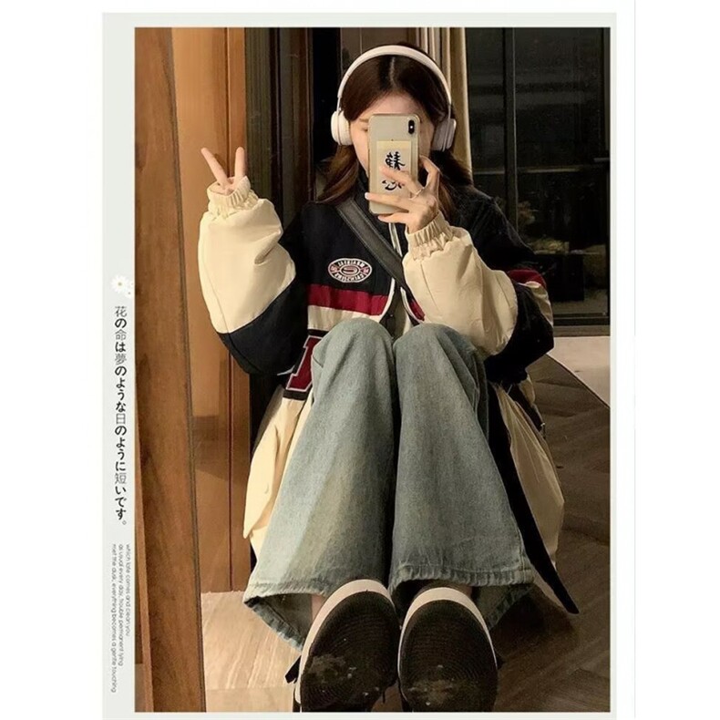 网络图现货2025港风美式新款拼接棒球服潮牌情侣夹克JH1214-P55,男装夹克,星座1005-6