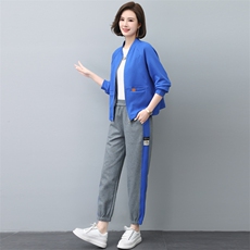 运动服套装女春秋2023年秋装新款时尚妈妈洋气卫衣秋季休闲两件套，女装套装/套裙，依恋蒂丝