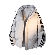 冬季潮流条纹五防立领加绒加厚棉衣情侣撞色棉服外套MY8899-p78，男装棉衣，星座610B-1