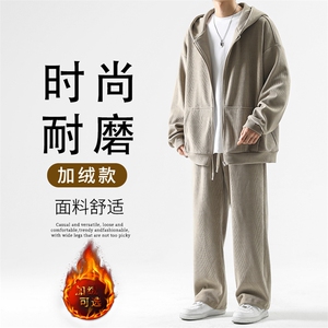 多色条绒套装宽松休闲美式时尚潮流两件套装-TZ820加绒特批137图片