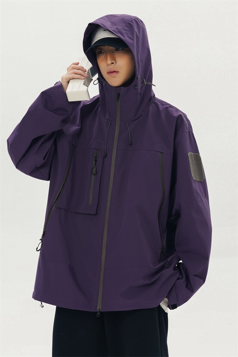 中性风工装冲锋衣男高品纯色宽松夹克外套DSA157B-J91-P60,男装夹克,电商A157B