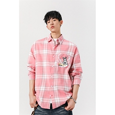 8XL-M小狗格子衬衫男长袖2025春情侣款寸衣宽松衬衣CS519P58控78，男装衬衫，电商D206-1