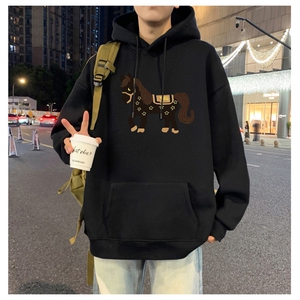 CM177P60加绒P65新品连帽卫衣重磅纯棉大码外套图片