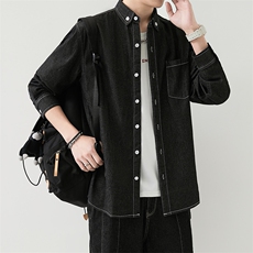 春季流行男士牛仔衬衣时尚休闲长袖衬衫外套XZ310B-3-CY8002-P50，男装衬衫，星座310B-3