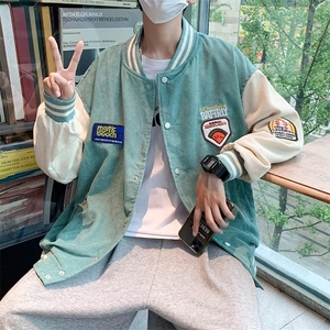 秋季灯芯绒棒球服男刺绣i夹克GY01P55图片