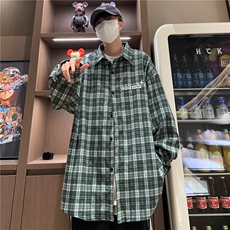 粉色格子秋季衬衫美式潮牌长袖212-2-DY92-特P55，男装衬衫，星座808A-1