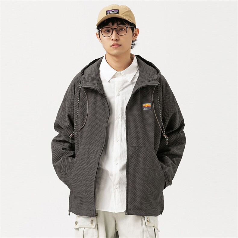 2026春季新款男装日系潮牌宽松连帽格子外套休闲夹克JK562-F109,男装夹克,电商A101（原外27）