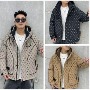(网图)90白鸭绒83-106克潮牌格子短款工装羽绒服313B-9510-P245