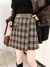 格子半裙，女装半身裙，玫丽梦