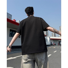 t恤男款夏季短袖美式潮牌圆领复古五分袖打底衫上衣T0257-P36，男装T恤，星座308B-1