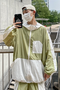 夏季夹克衫防晒服套装 运动风撞色时尚防晒衣男 XZ514-2-1610-P98图片