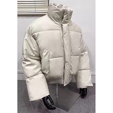 现货5W件冬季三防重磅boxy短款羽绒连帽PU皮棉衣外套防风加厚棉服，男装棉衣，电商A486-1