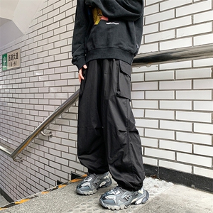2024秋季高街机能风宽松休闲裤美式复古潮牌工装裤男K7534-P44