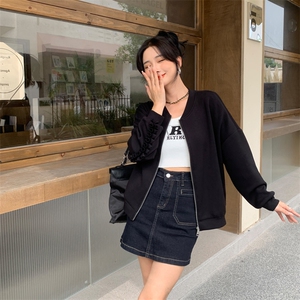 现货2024年春季新款韩版花边点缀棒球服外套女上衣图片