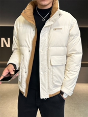 2026新款冬季立领纯色羽绒服男加厚保暖潮牌防寒服时尚冬季外套，男装羽绒服，钱塘6003（原4033）