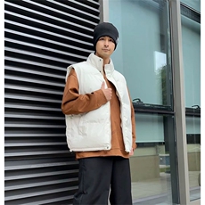 现货5W件冬季三防硬挺boxy短款立领棉衣马夹外套加厚马甲保暖棉服，男装棉衣，电商A443