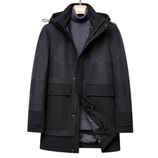 新款羽绒服男连帽冬季中年男士保暖休闲90白鸭绒外套DS2283-P330图片