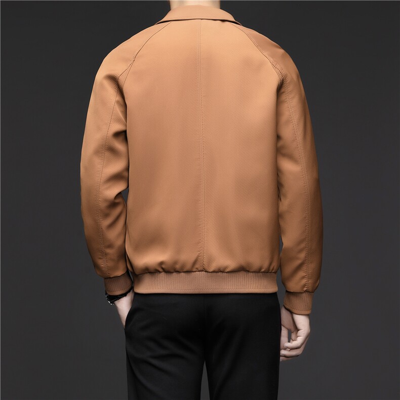 春秋新款外套男美式工装夹克休闲翻领夹克拉链男装轻奢商务潮服男,男装夹克,钱塘6003（原4033）
