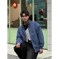 B974-P86哈灵顿蓝色工装外套男春季高级感立领棒球服，男装工装外套，电商B323A
