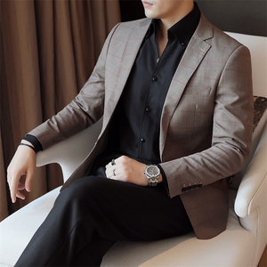 26做货-男士休闲西装修身韩版西服外套小西装上衣DX6909P165图片