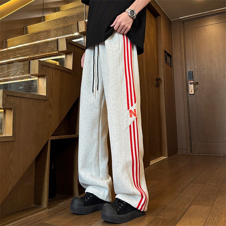 K922P48加绒55垂感裤子男休闲宽松直筒阔腿运动长裤，女装休闲裤，星座304A