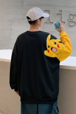 春秋圆领卫衣男皮卡丘刺绣卫衣港风中性宽松百搭1016-1WY078P35，男装卫衣，星座1016-1（原电商B408-1）