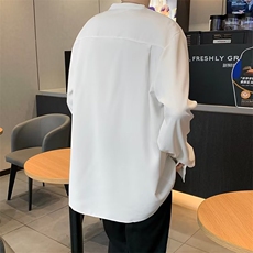 日系文艺潮长袖新款慵懒衬衫标准纯色男四面弹LC16P30，男装衬衫，星座1116-2