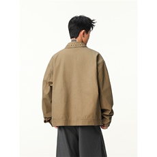 水洗牛仔外套男款春季美式痞帅上衣服宽松休闲工装夹克JK1315-P98，男装工装外套，星座1103-3