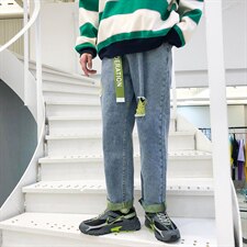 夏季薄款牛仔破洞宽松三色水洗牛仔男士裤子A125-K780-P50，男装休闲裤，电商A125