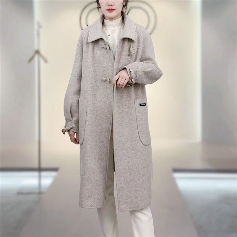 2024新款冬装白鸭绒中长款外套羽绒内胆可拆卸毛呢大衣女冬季,男装毛呢大衣,红依娜