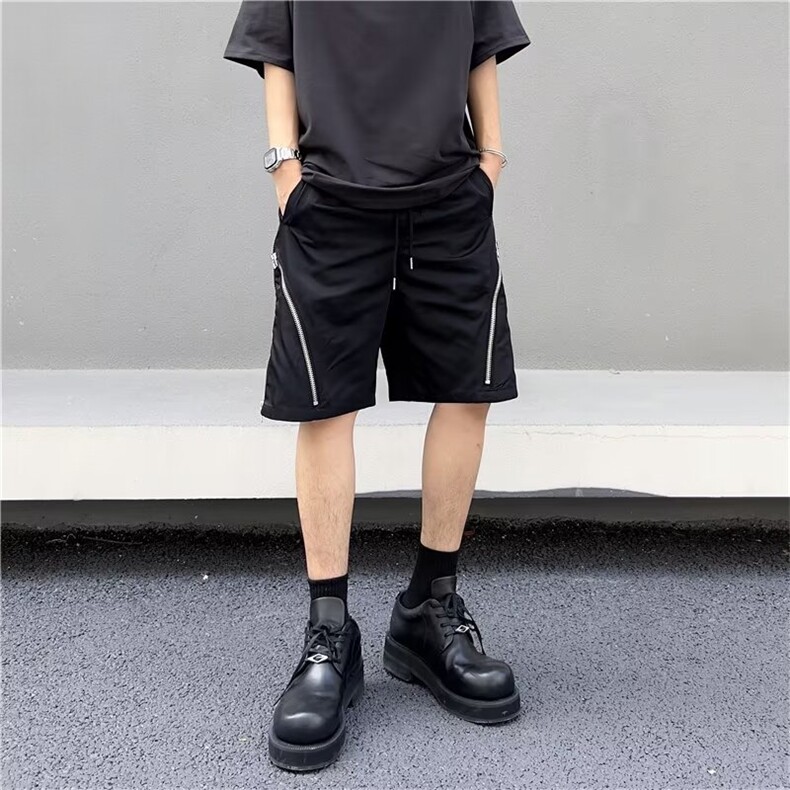 美式高街拉链机能工装短裤男夏季薄款冲锋裤宽松五分裤D98-P40,男装休闲裤,星座1109-3