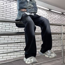 美式高街牛仔裤男潮牌宽松显瘦垂感直筒休闲阔腿长裤RK1134-P45，男装牛仔裤，星座412-3