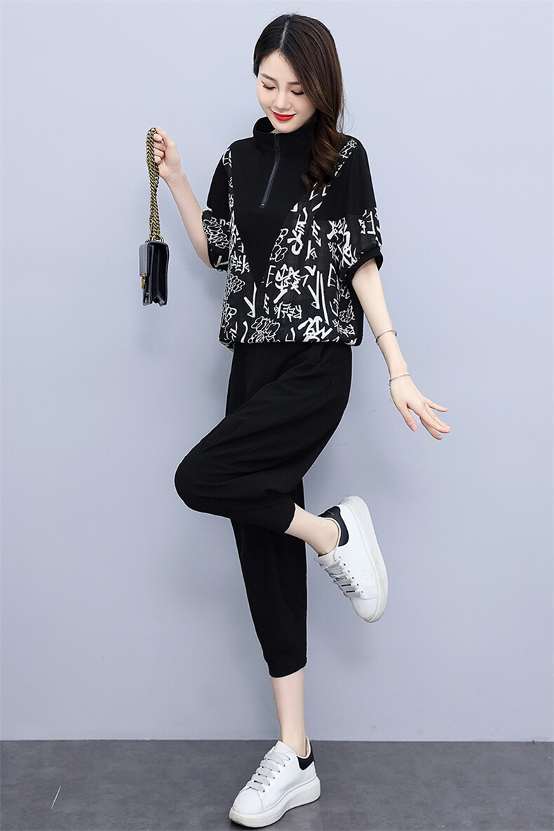 休闲套装女士2022夏季新款韩版宽松减龄大码显瘦时尚两件套,女装套装/套裙,魅影