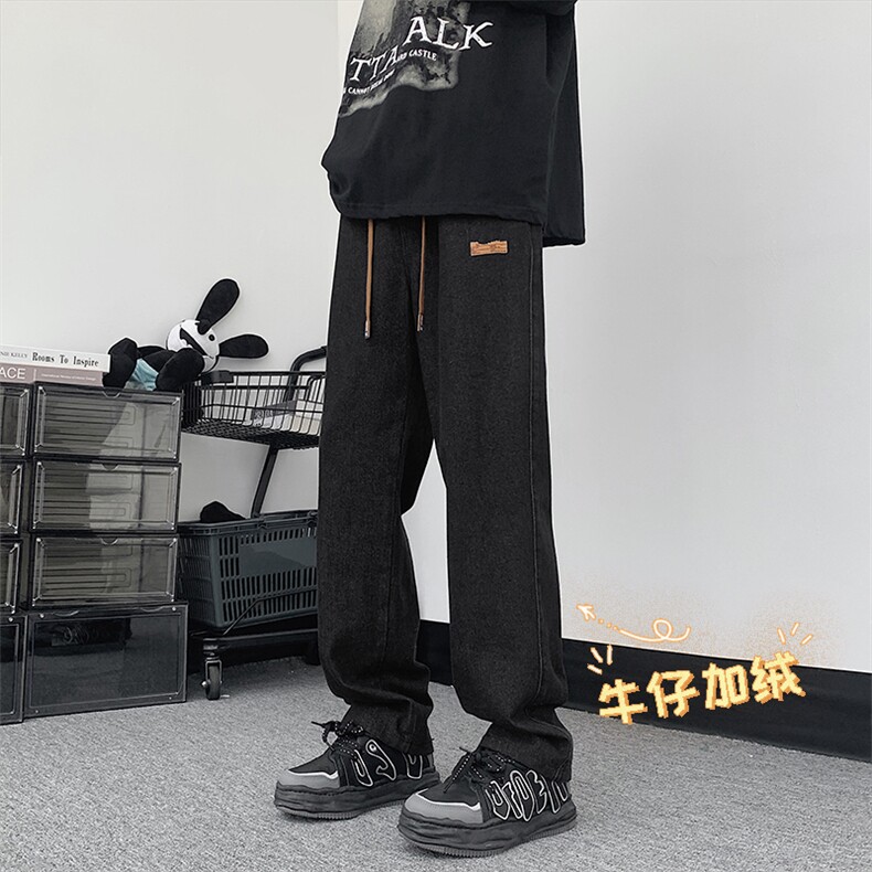 加绒牛仔裤垂顺休闲时尚加绒加厚拖地裤K825-特批37加绒特批47,男装牛仔裤,星座718-1