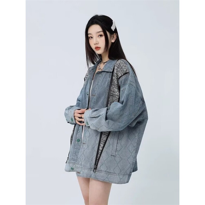 网络图现货！水洗不规则短款垫肩牛仔外套设计感牛仔褂RE711-P88,男装工装外套,星座1005-6